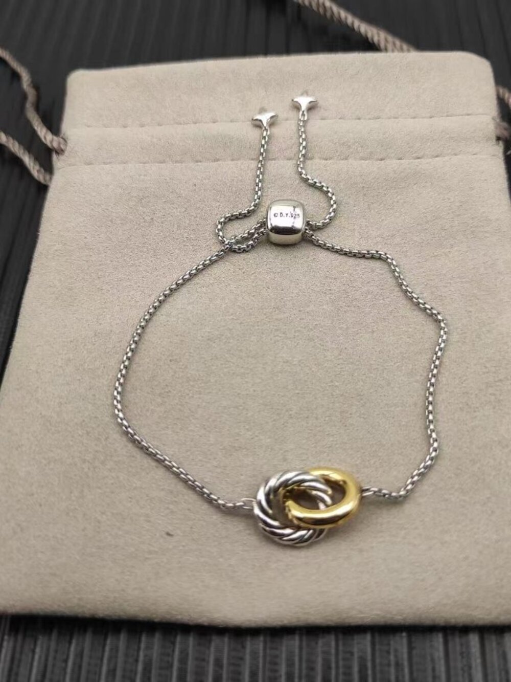 David Yurman Two‑Tone Bolo Bracelet